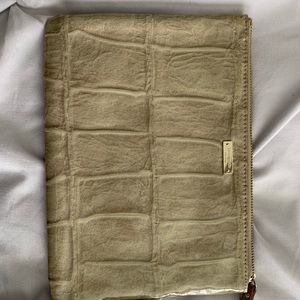 Kate Spade Tan Snakeskin Large Pouch